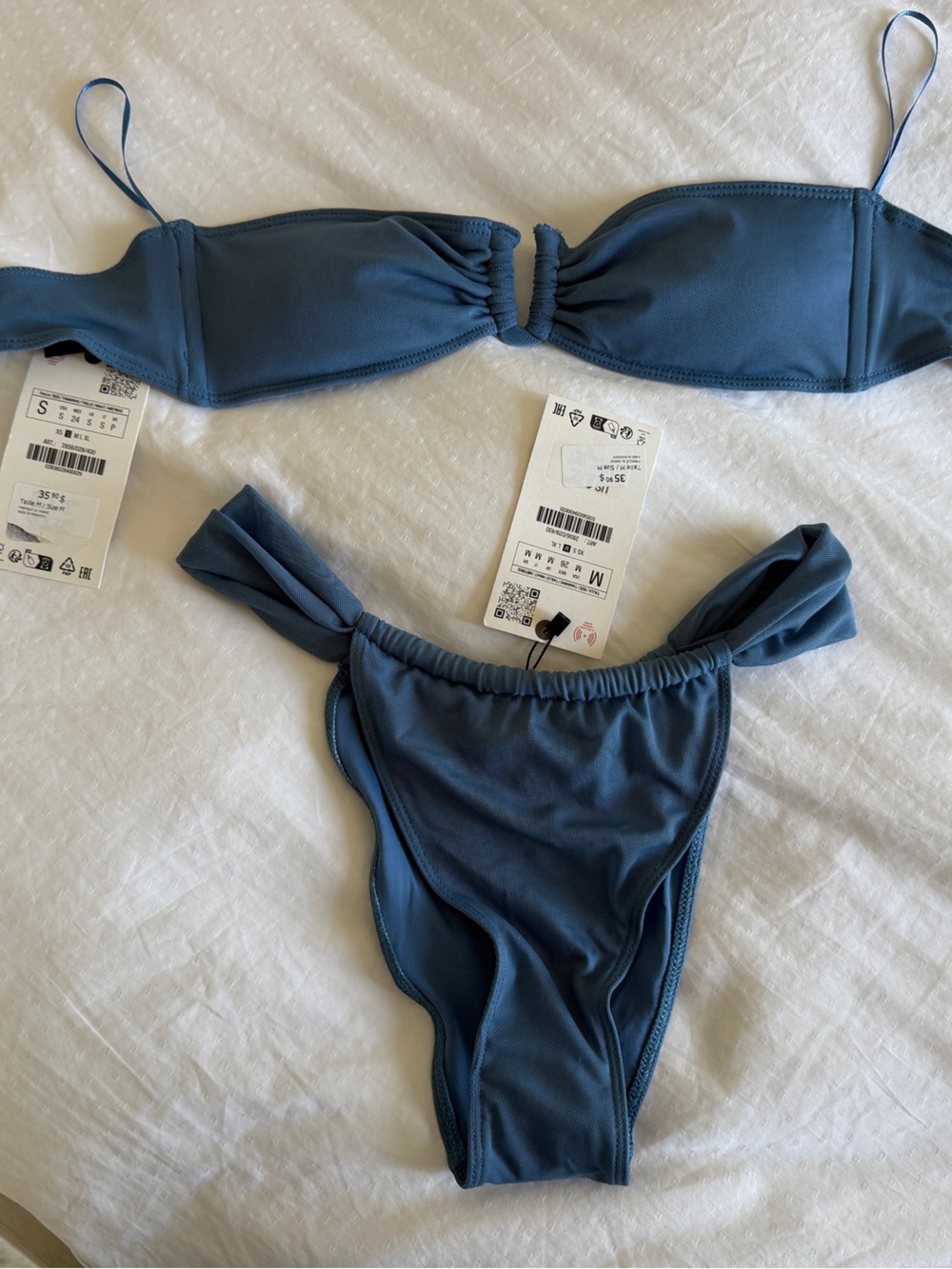 Zara Slate Blue Bandeau Bikini Set
